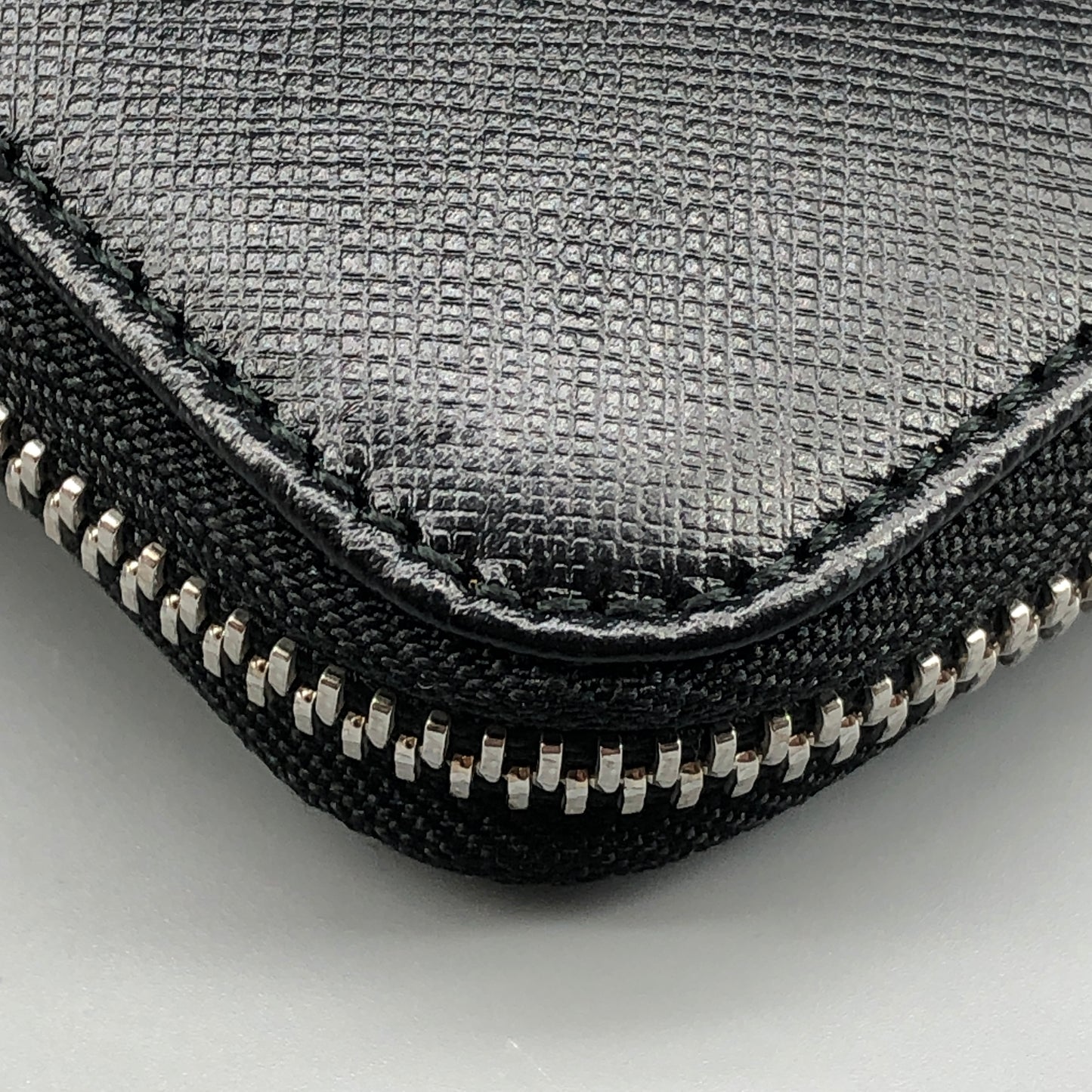 Salvatore Ferragamo Black Gancini Zip-Around Long Wallet