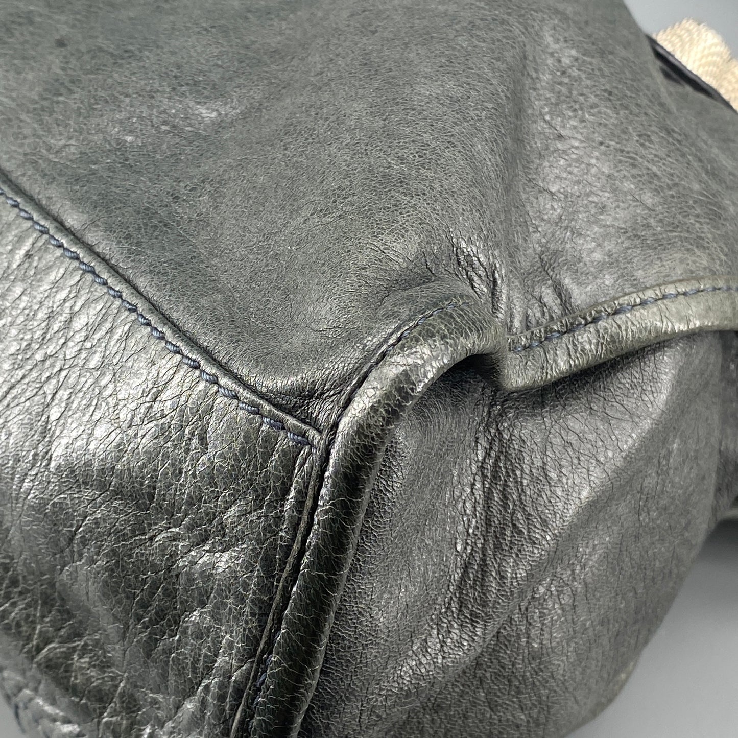 Balenciaga Grey Classic City Handbag Silver‑Tone Metal Hardware