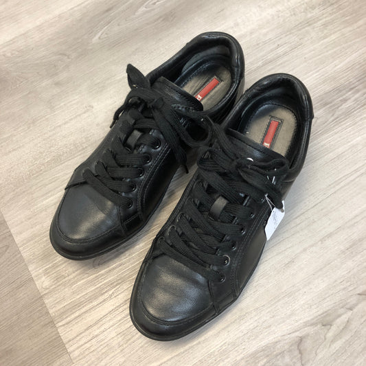 Prada Women's Black Leather Low-Top Sneakers Size 36