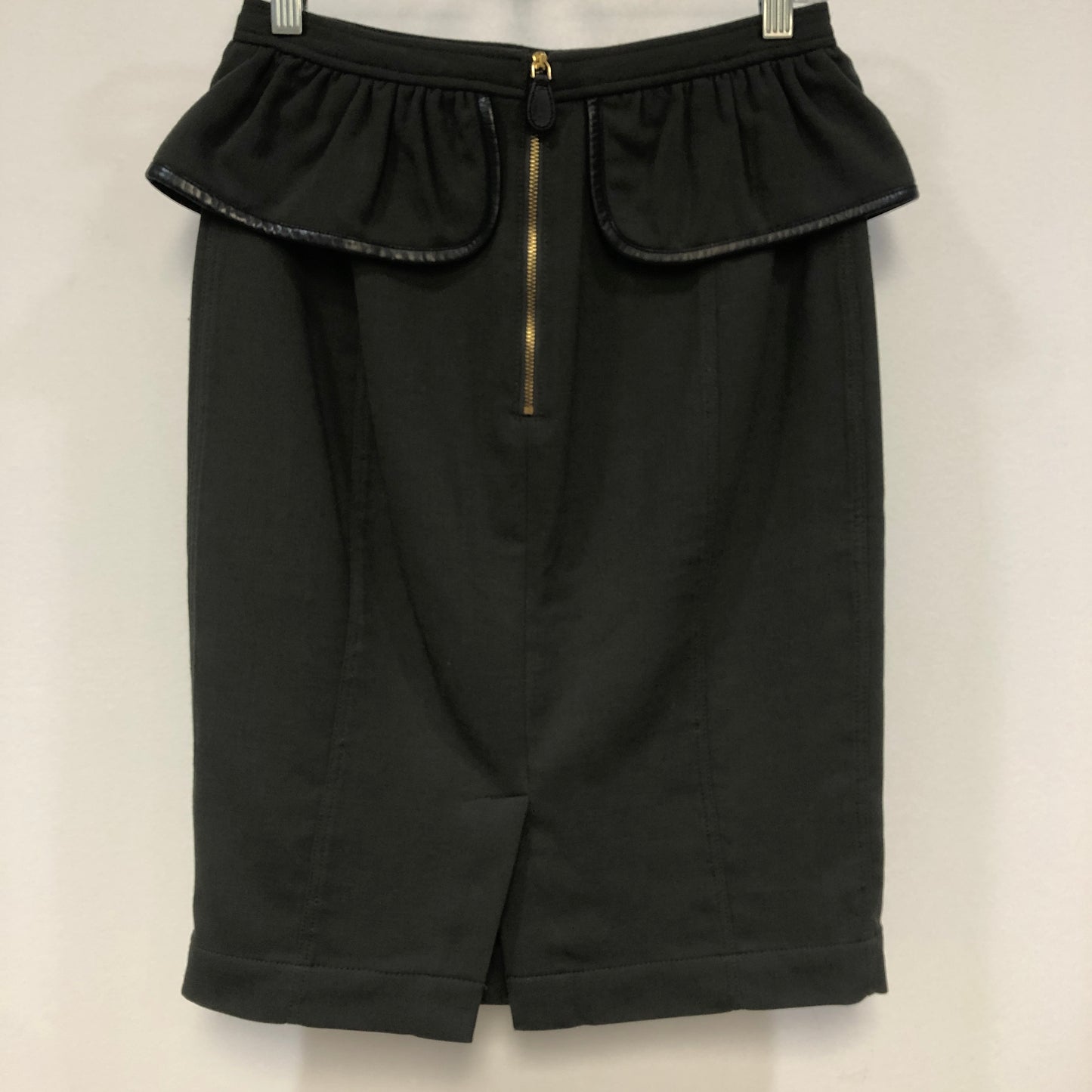 Burberry Ruffle Waist Pencil Midi Skirt Size US 6 Forest Green