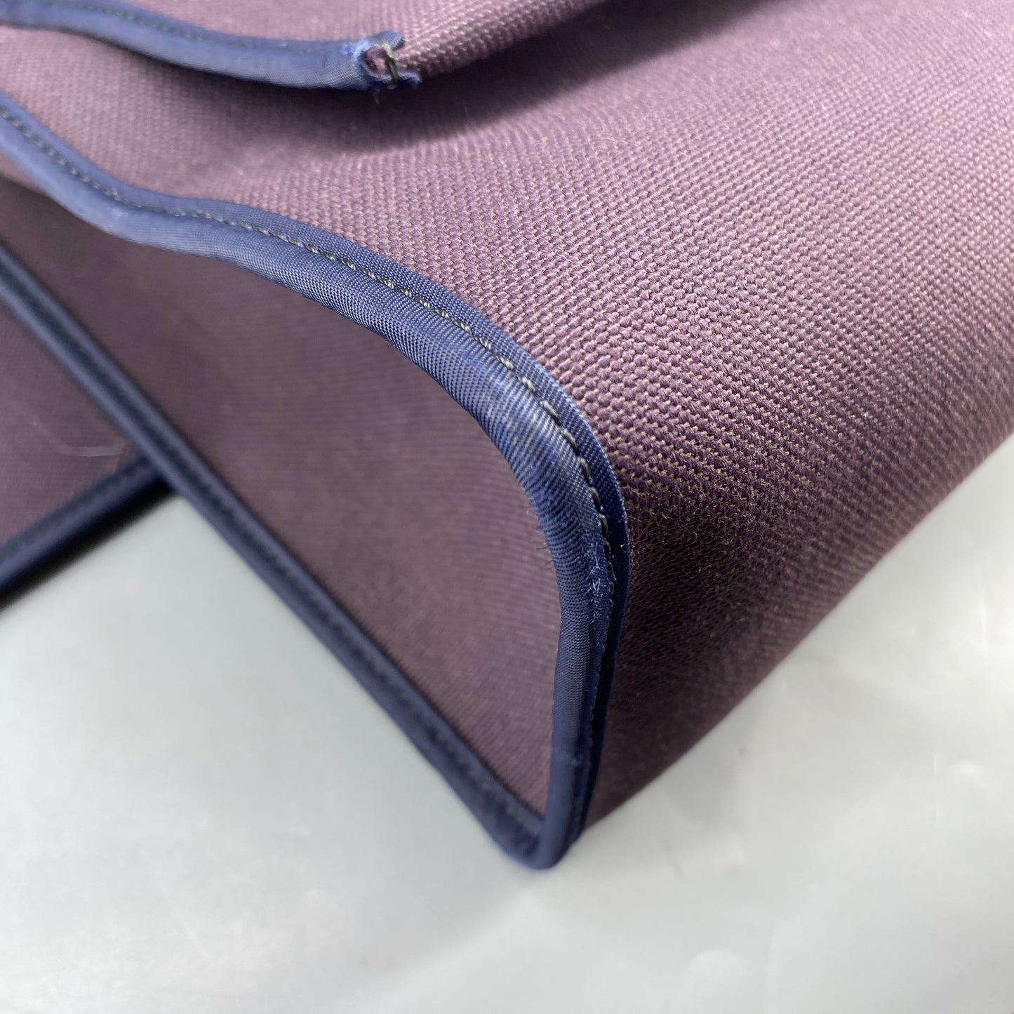 Hermes Herbag 31 Deep Grape Canvas Leather Shoulder Bag