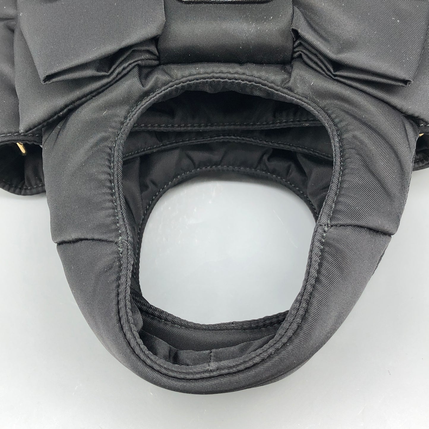 Prada Mini Padded Re-Nylon Tote Bag with Bow Detail Black