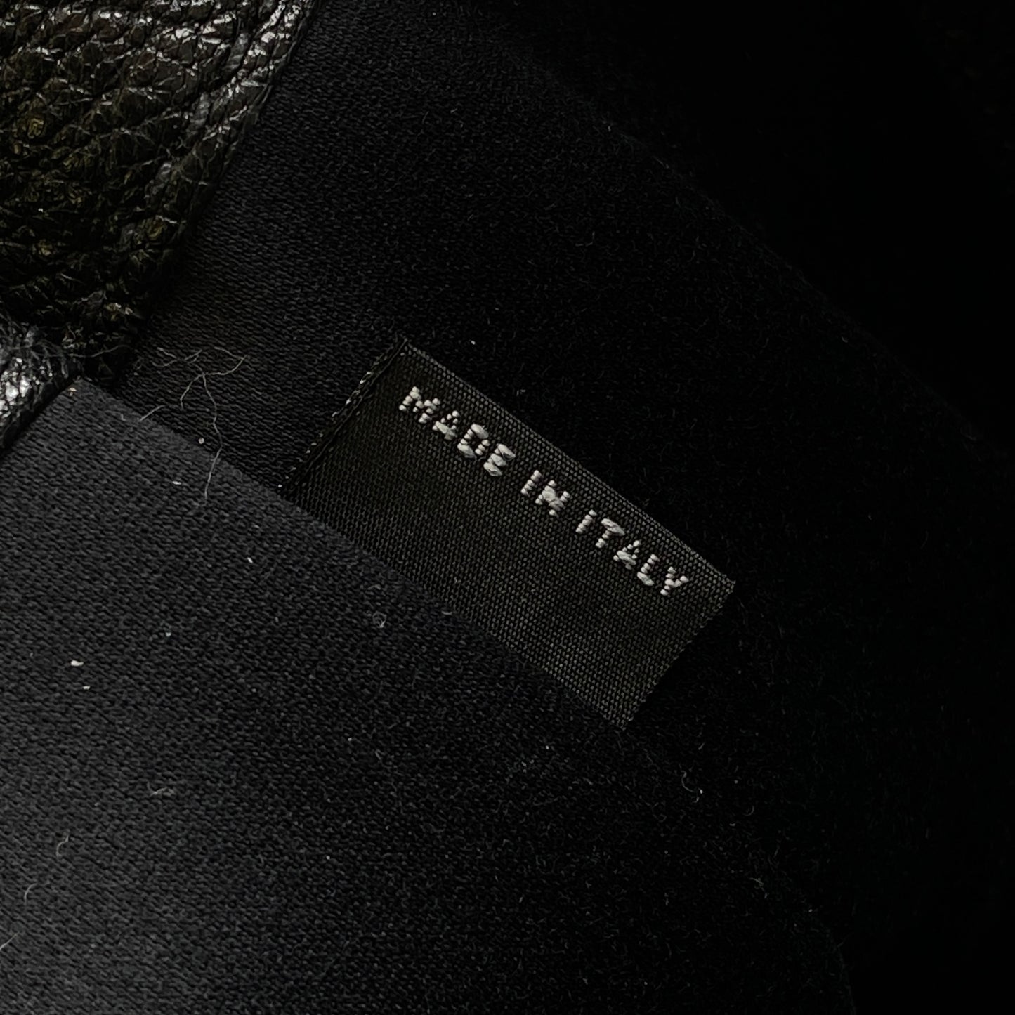 Miu Miu Black Grain Leather Crystal Ornament Top Handle Tote Bag