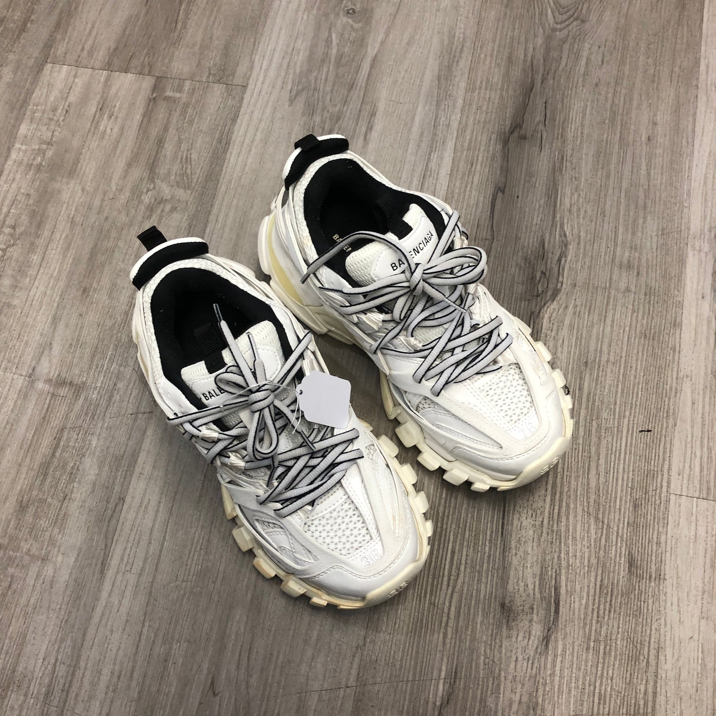 Balenciaga Women's Triple S Mesh Leather Chunky Platform Sneaker Shoes 36 White