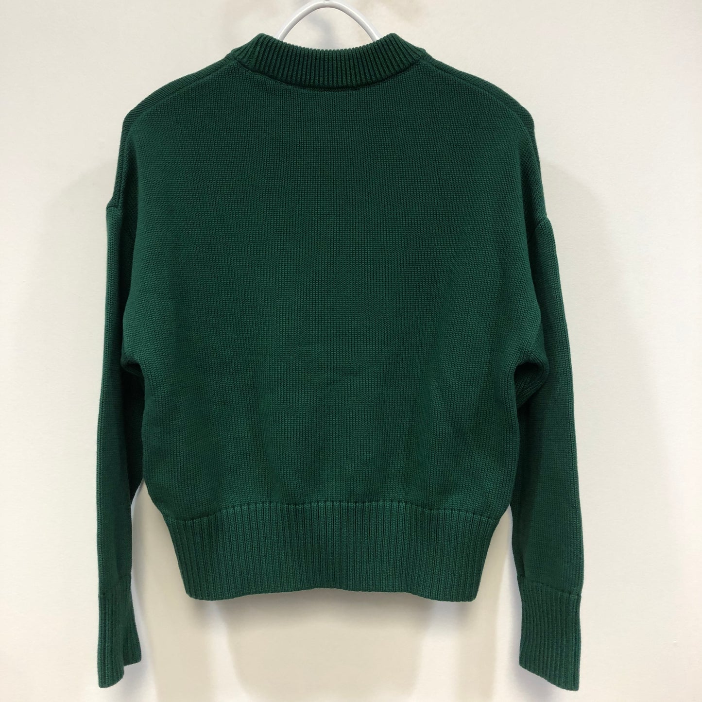 Ami Paris Dark Green Red Heart Logo Knit Sweater Size S