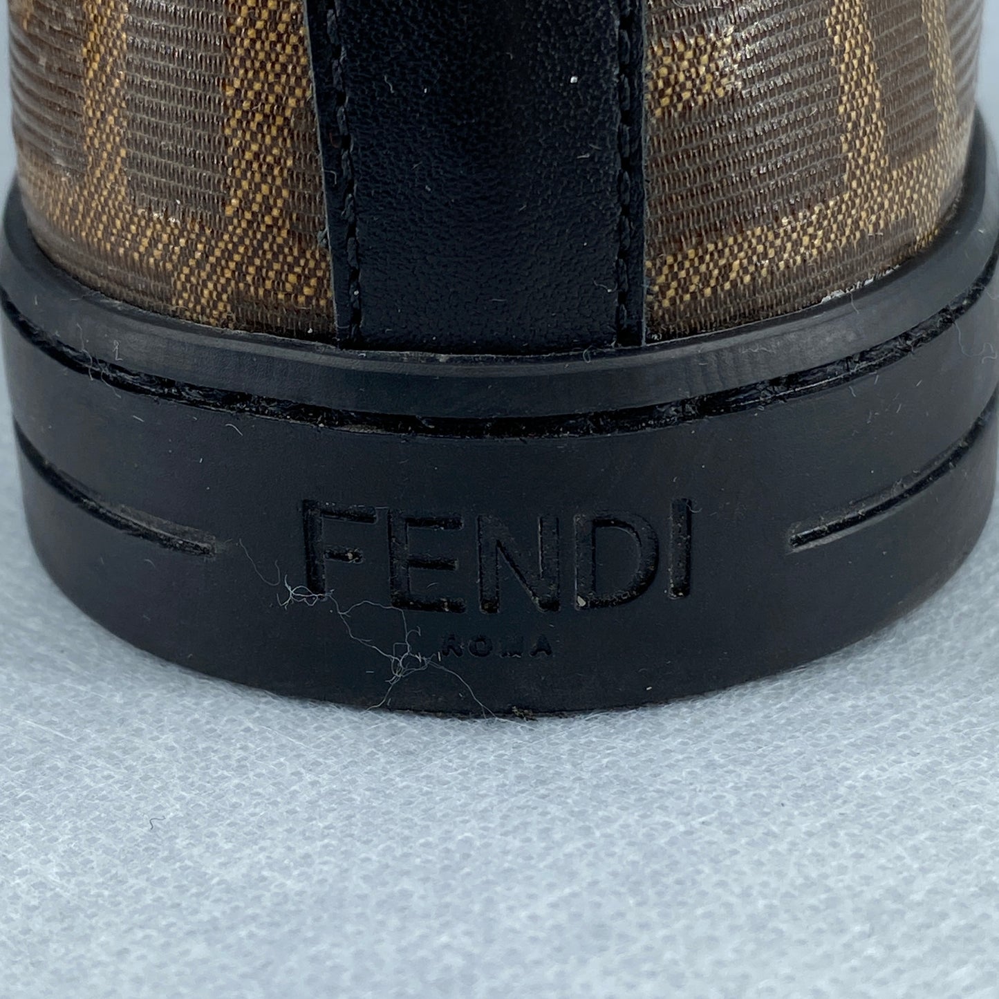 Fendi FF Motif Women High‑Top Sneakers Size 37 brown
