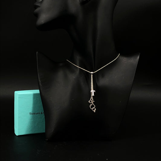 Tiffany & Co. 925 Silver Elsa Peretti Open Heart Pendant Necklace