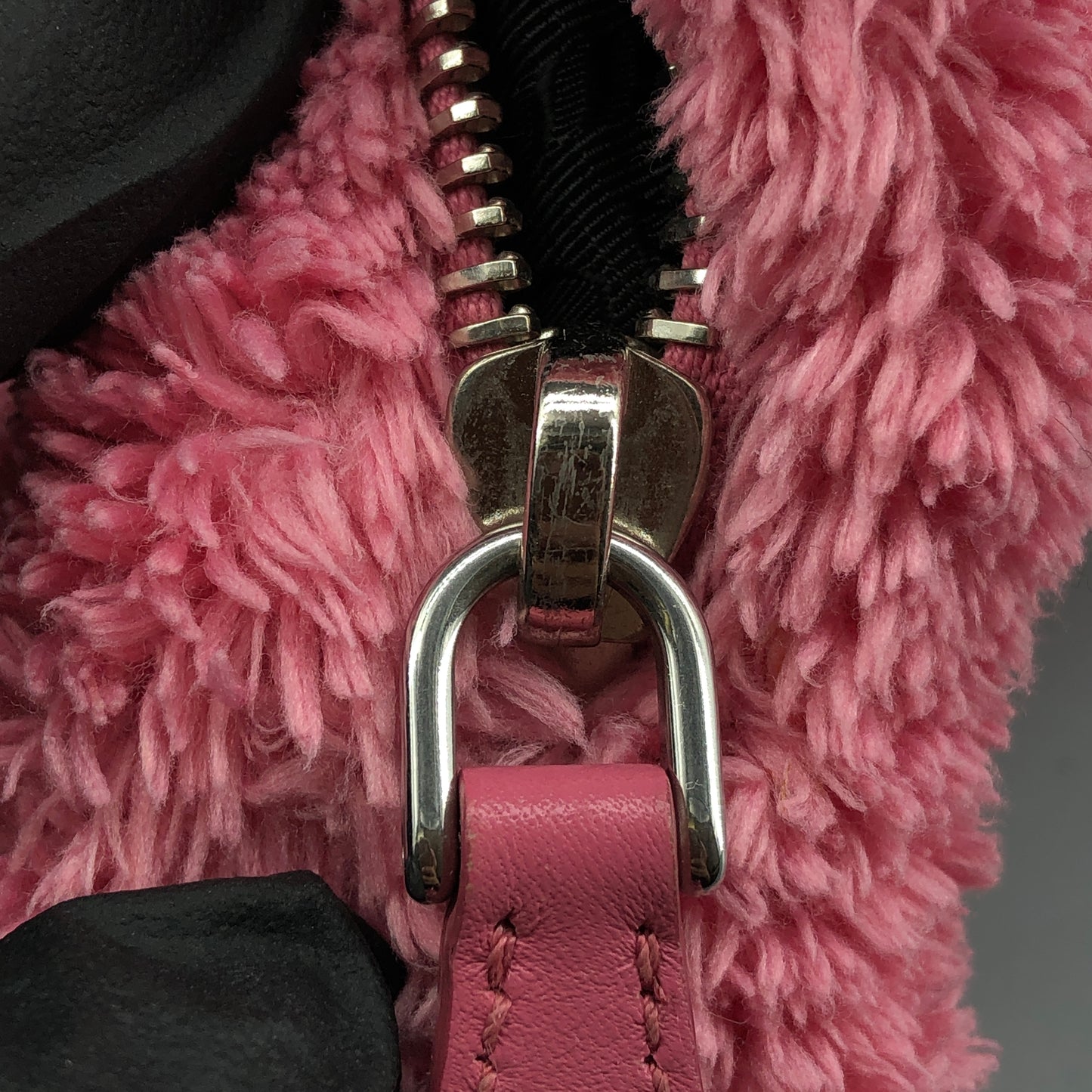 Prada Pink Fuzzy Fleece Re-Edition 2005 Shoulder Bag