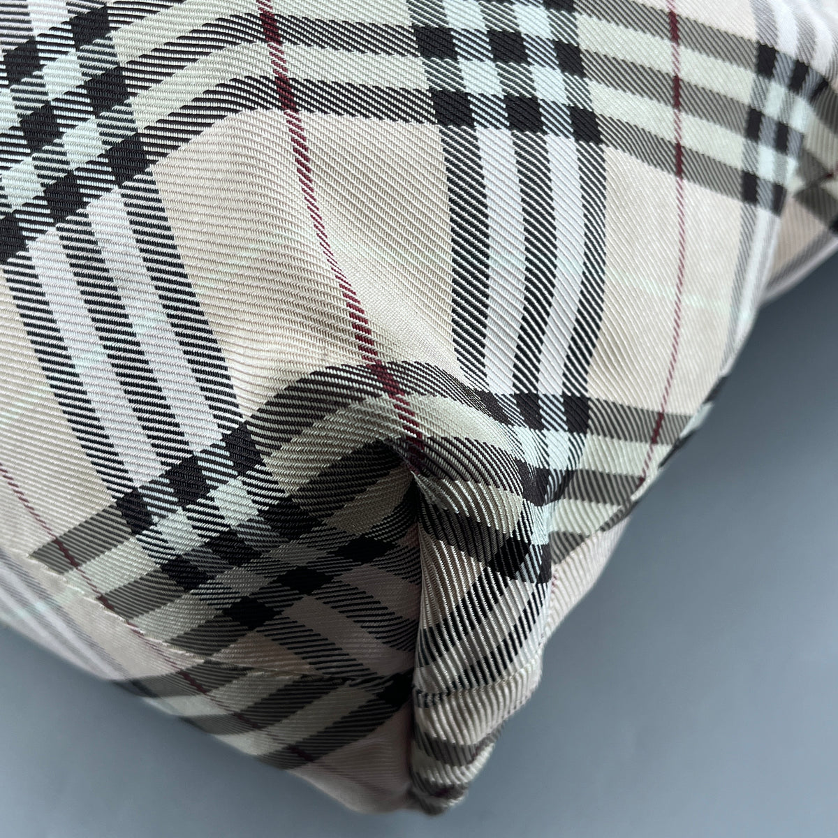 Burberry Beige Black White Check Tote Bag