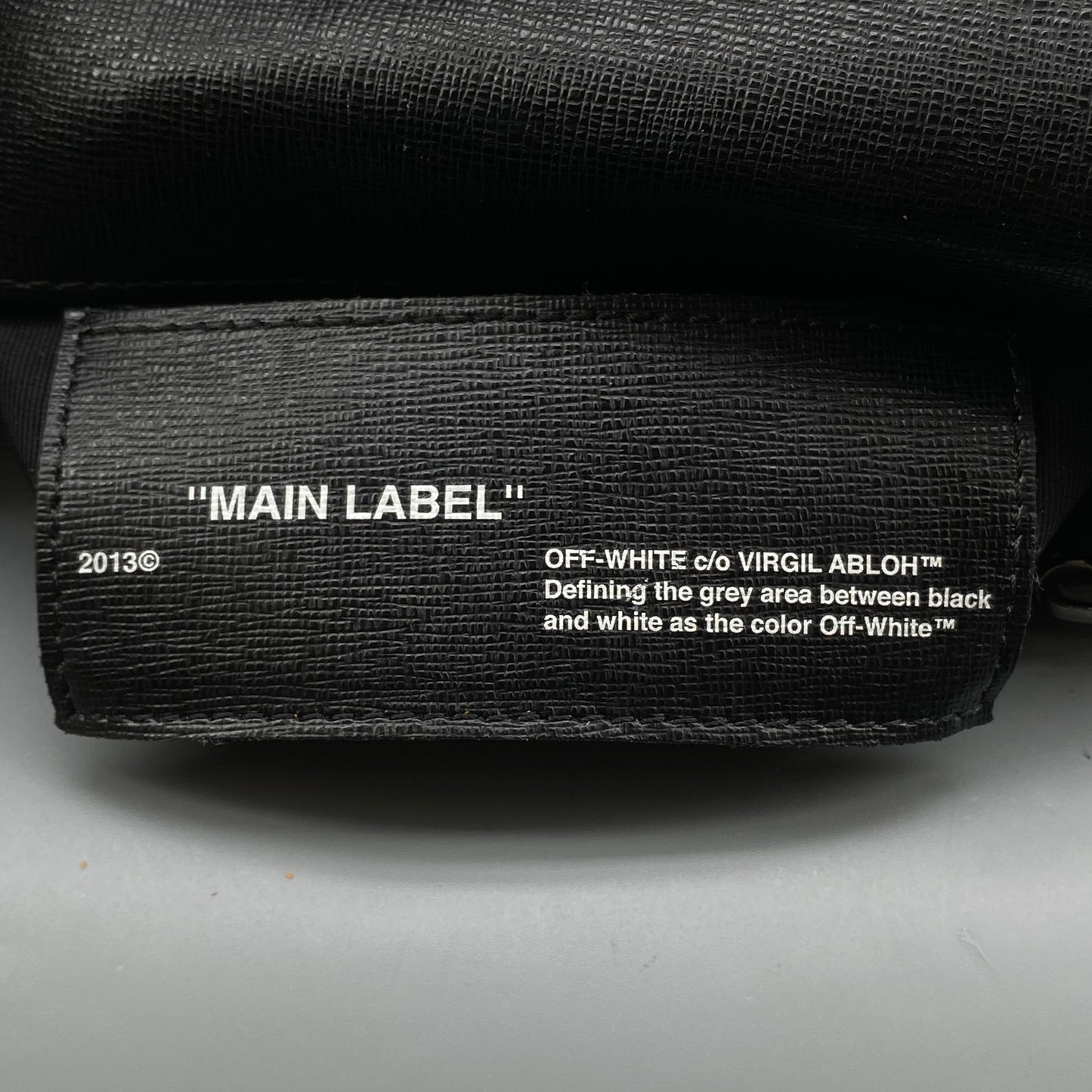 Off White Black Diagonal Stripe Leather Crossbody Bag