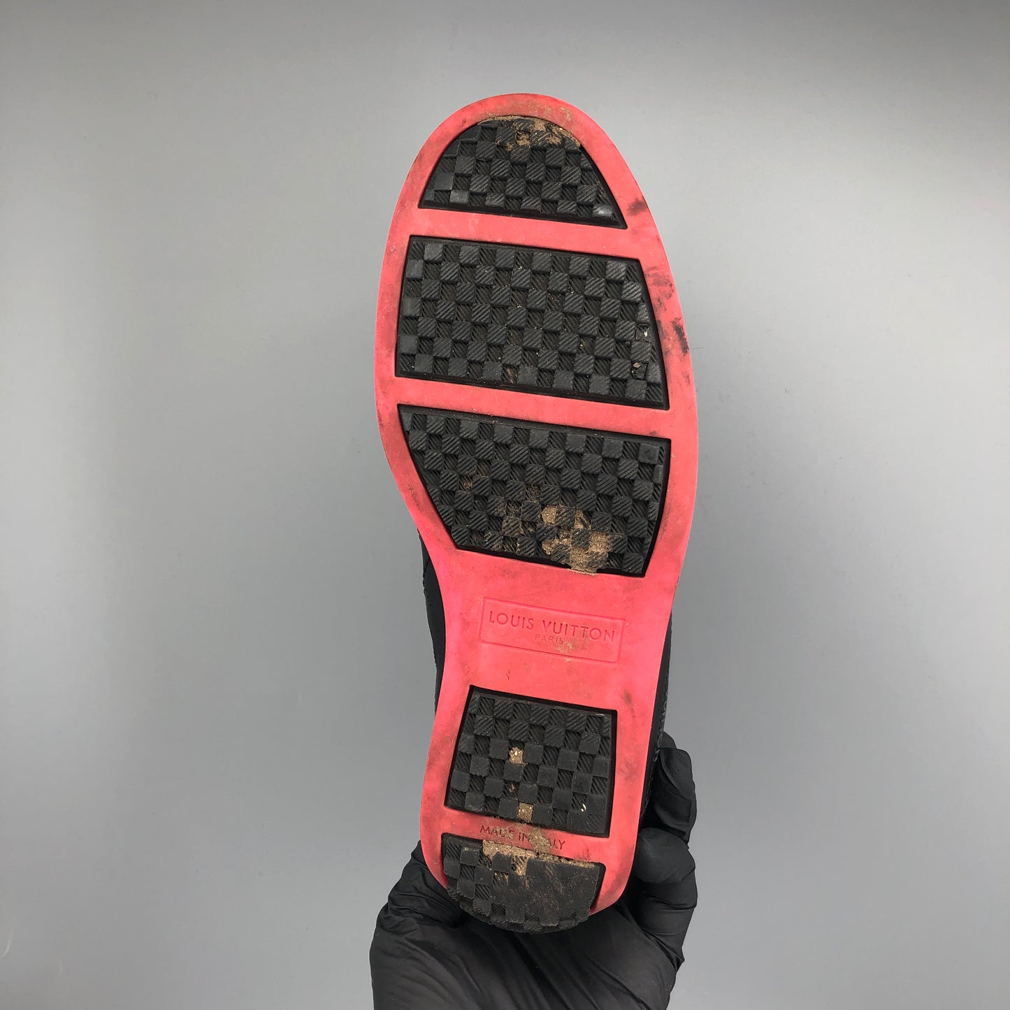 Louis Vuitton Black Mesh & Pink Lining Low Top Casual Sneakers 35