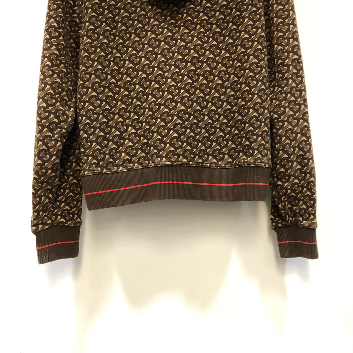 Burberry Brown TB Monogram Hoodie Size S