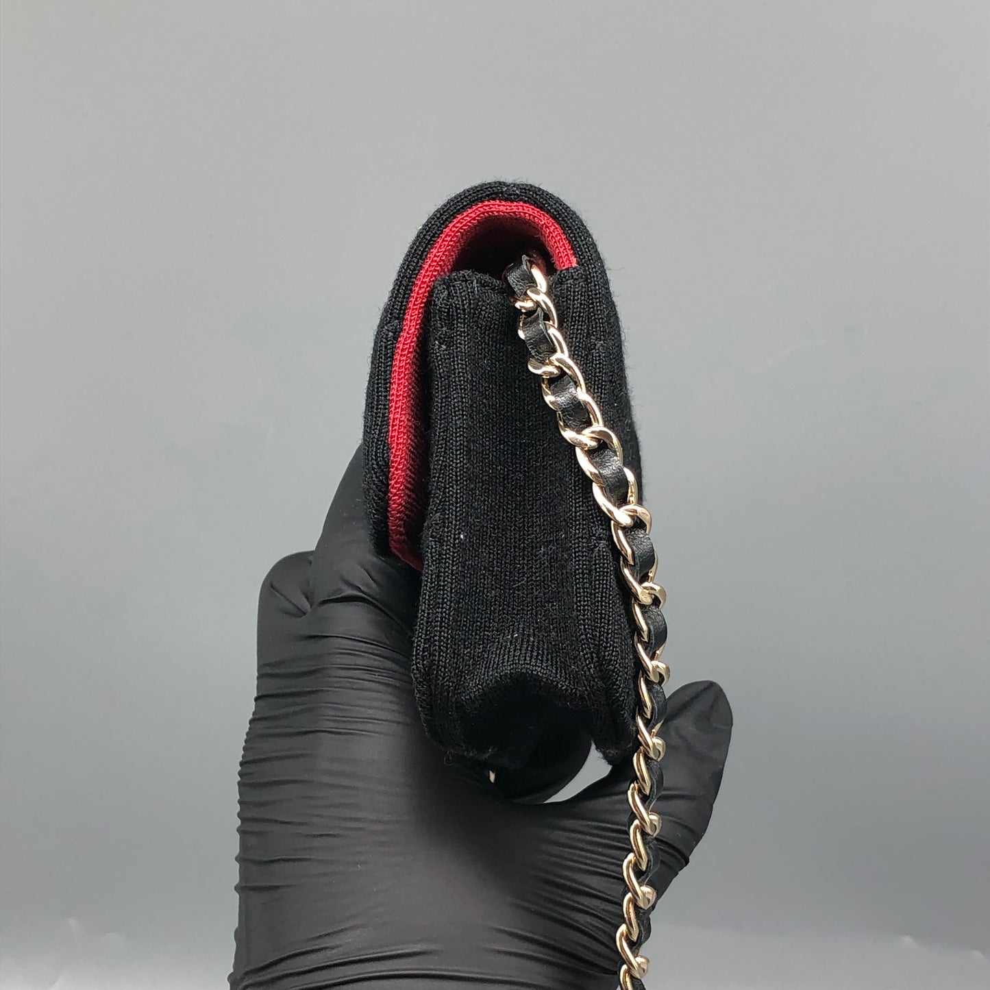 Chanel Black Quilted Fabric Mini Chain Crossbody Bag