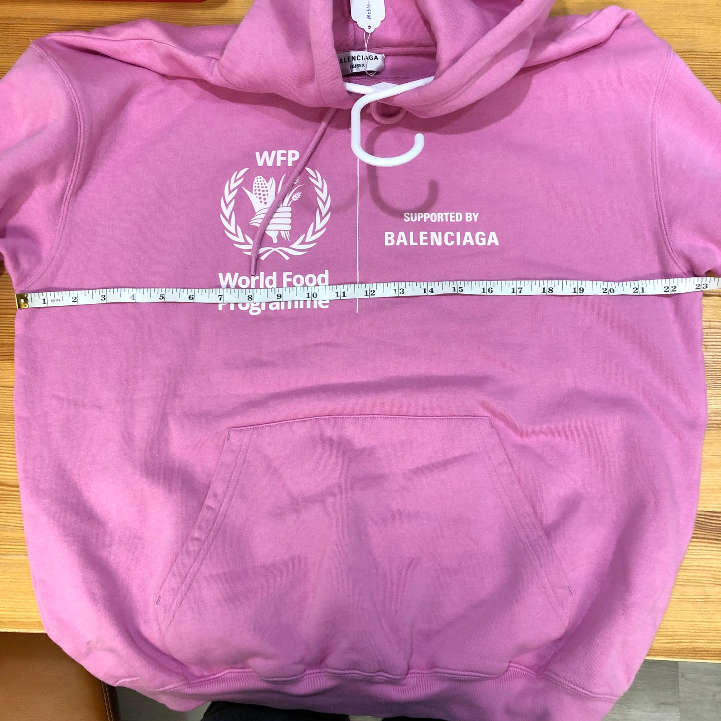 Balenciaga Pink Crest Logo Oversized Hoodie Size XS