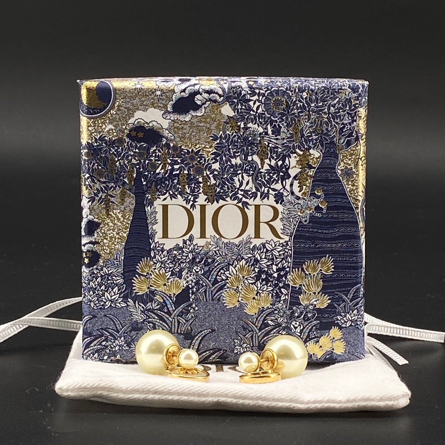 Christian Dior Gold‑Tone Faux Pearl Tribales Earrings