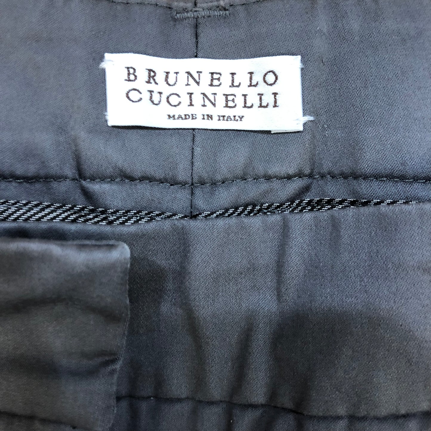 Brunello Cucinelli Grey Tapered Pants Size: US 10