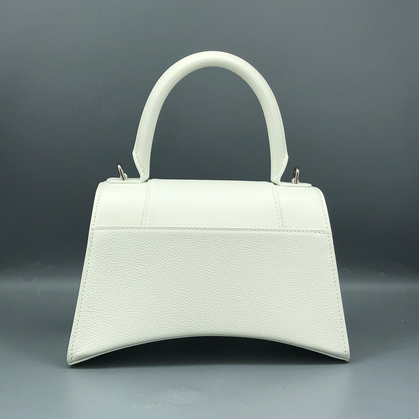 Balenciaga Hourglass Small Top Handle Bag White Smooth Calfskin
