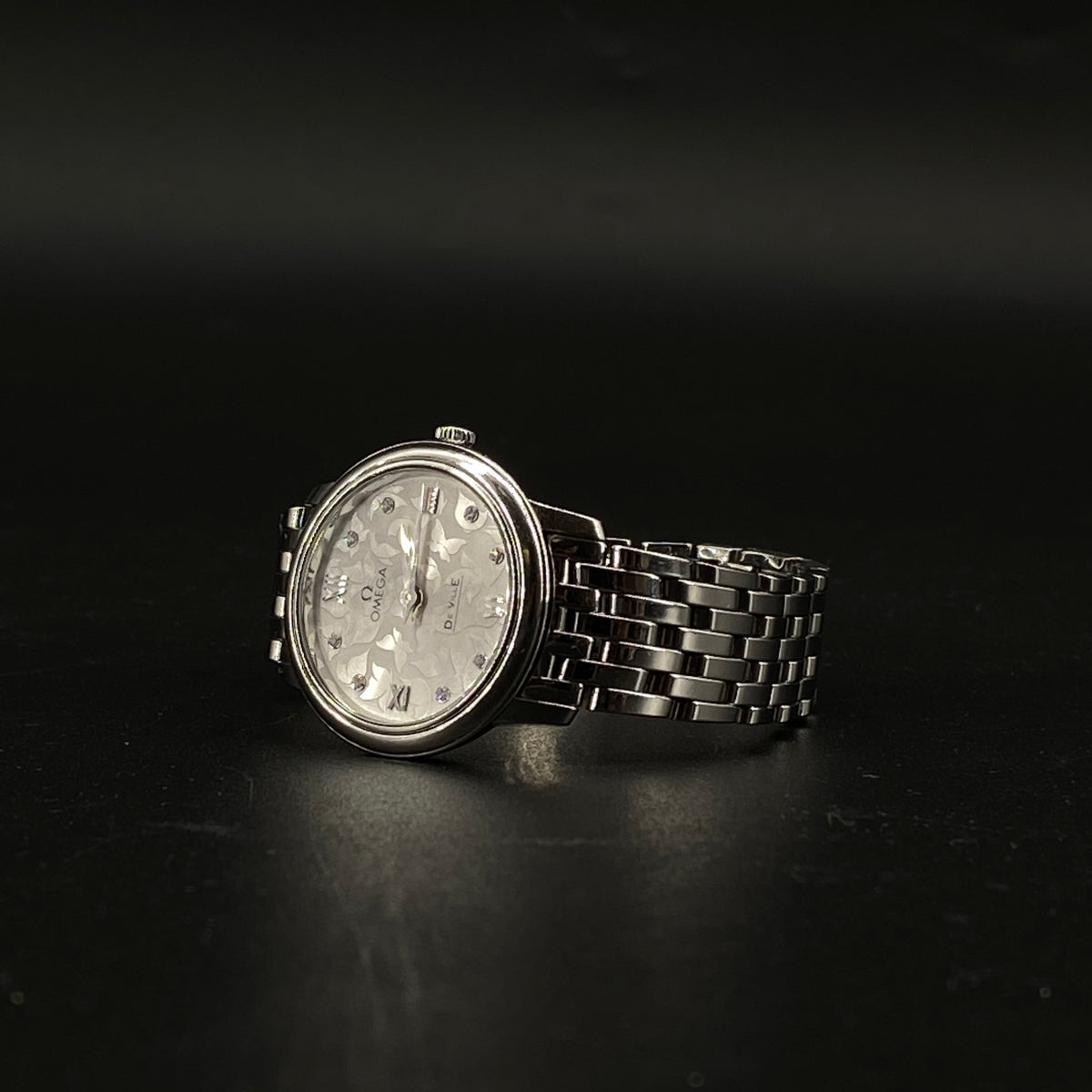 Omega 27mm Stainless Steel Watch With Natural Diamonds
