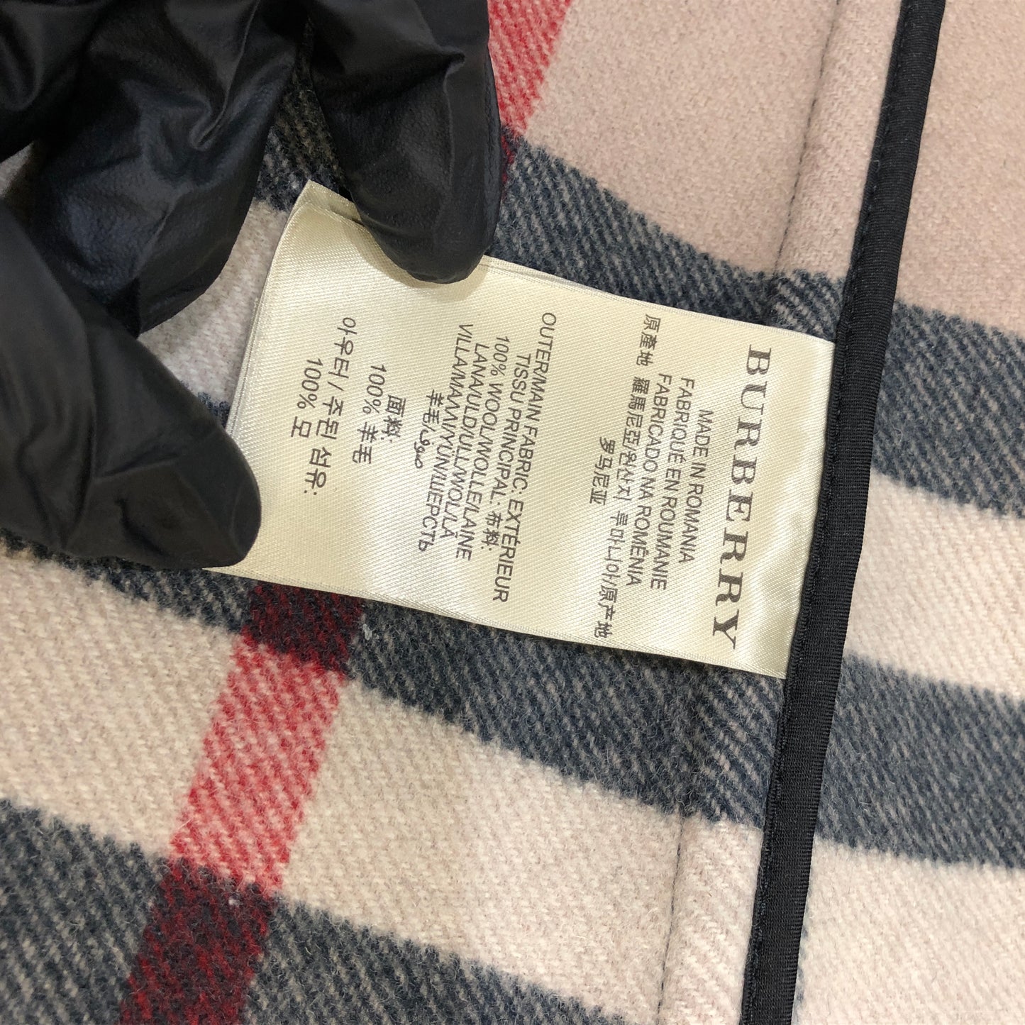 Burberry Black Wool Hooded Duffle Coat Size 4