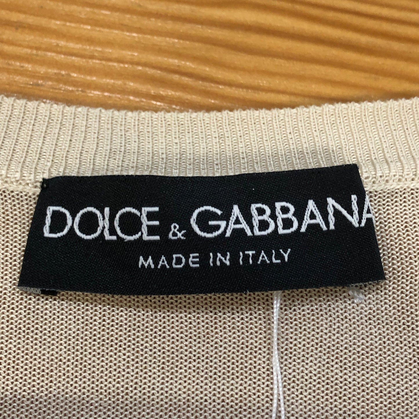 Dolce & Gabbana Beige Blue Floral V‑Neck Long Sleeve Top 42