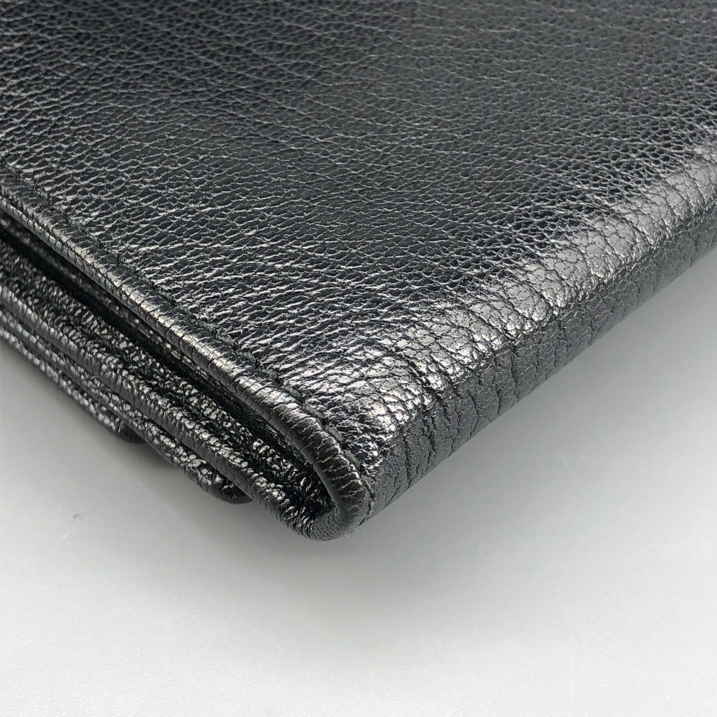 Loewe Classic Logo Black Grained Leather Long Wallet
