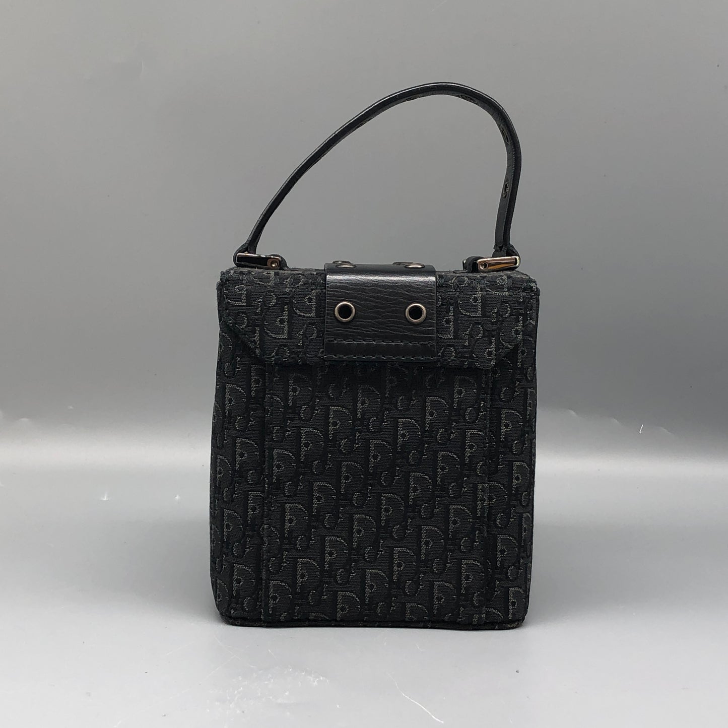 Christian Dior Black Oblique Canvas Box Bag