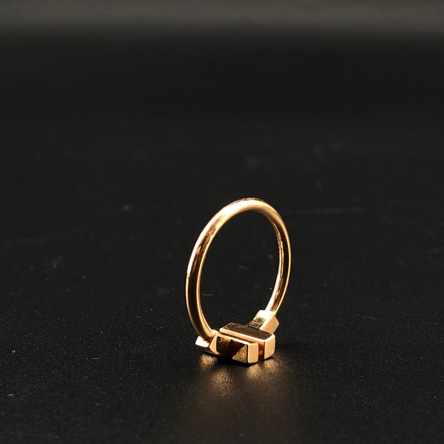 Tiffany & Co. AU750 18K Yellow Gold T Narrow Band Ring Size 57mm