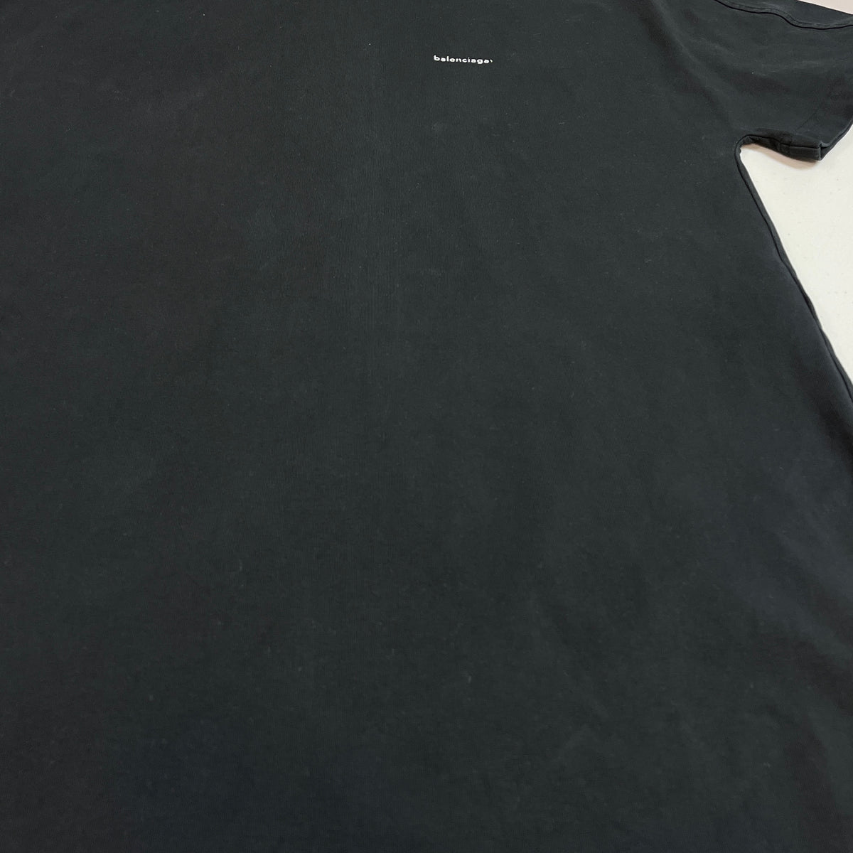 Balenciaga Black Oversized T-Shirt Dress Small Logo Size S