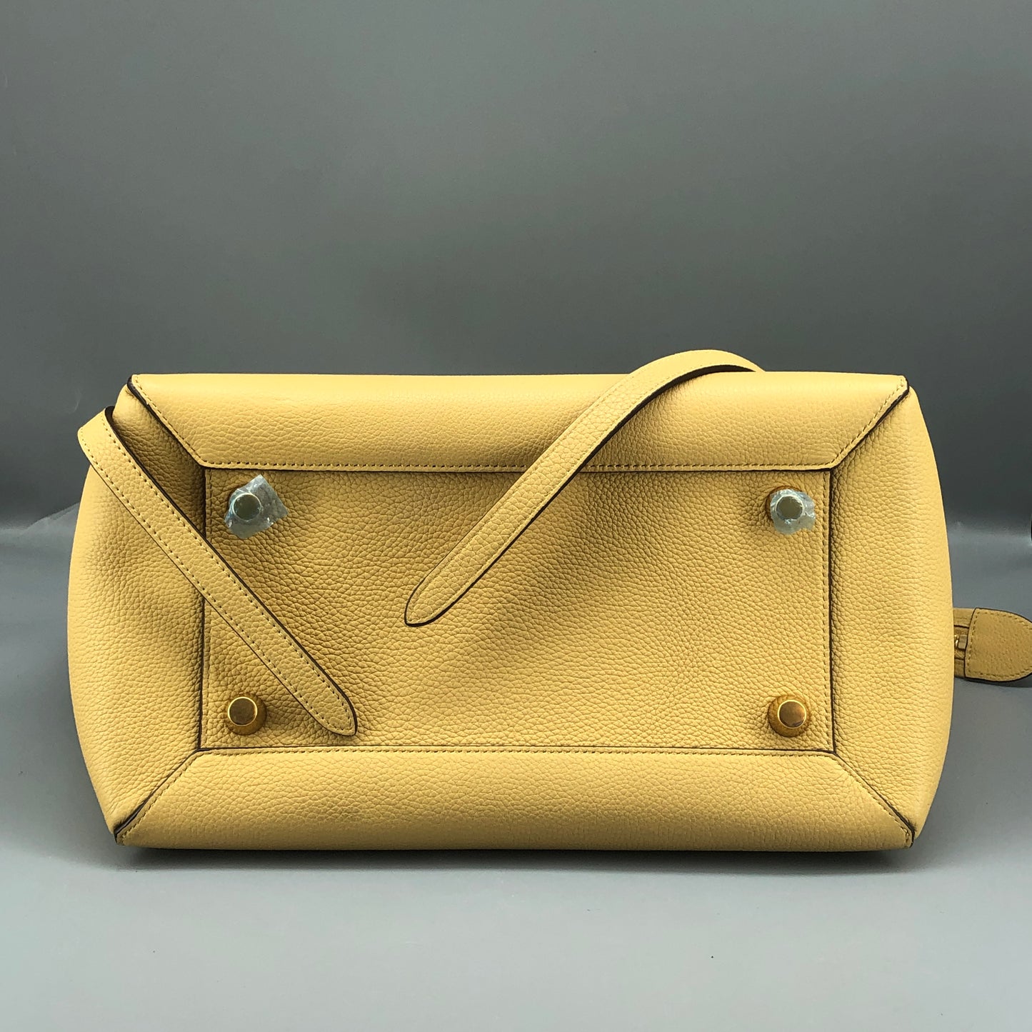 Celine Yellow Grained Calfskin Leather Medium Belt Bag