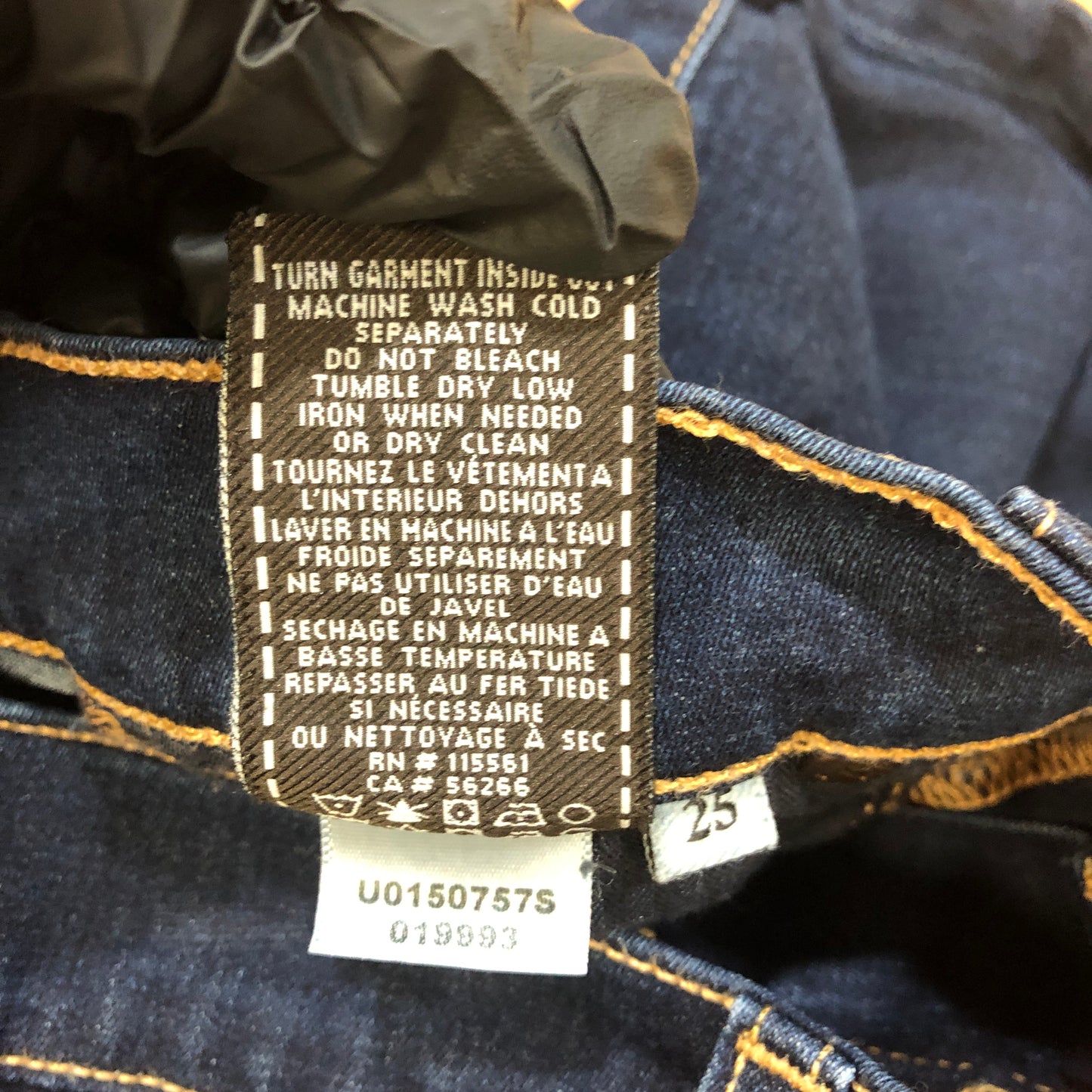 7 For All Mankind Dark Blue Skinny Jeans Size 25