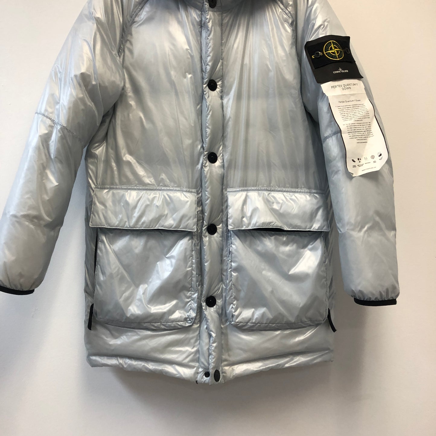 Stone Island Light Blue Pertex Down Parka Size S