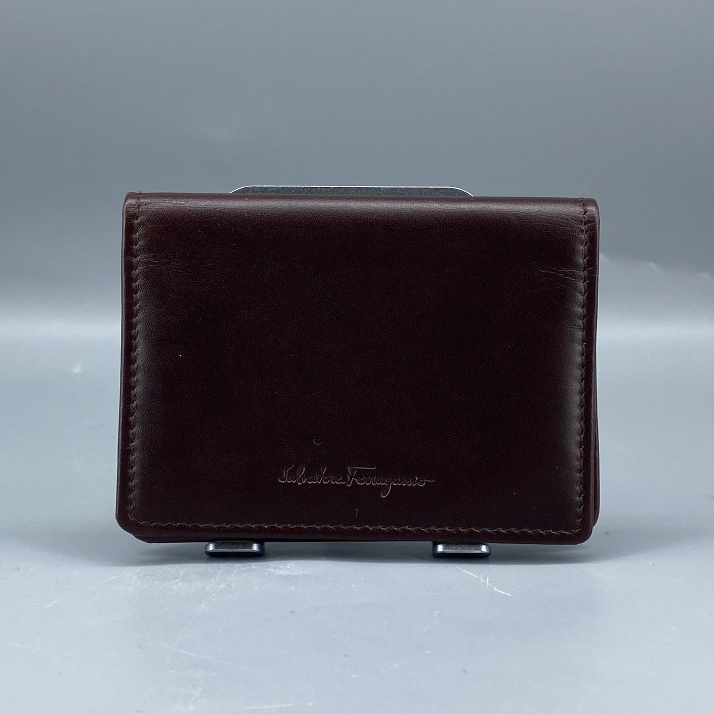 Ferragamo Deep Brown Smooth Leather Bi-fold Short Wallet