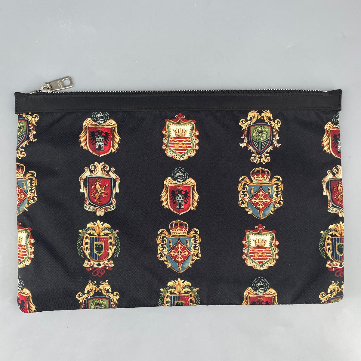 Dolce&Gabbana Black Heraldic Print Clutch Pouch