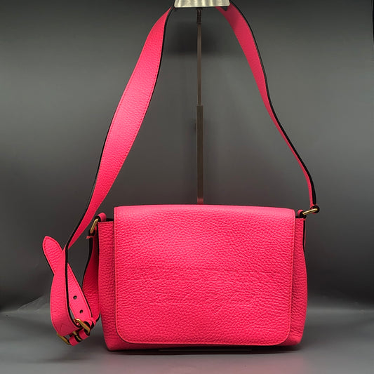 Burberry Pink Grained Leather Crossbody Bag