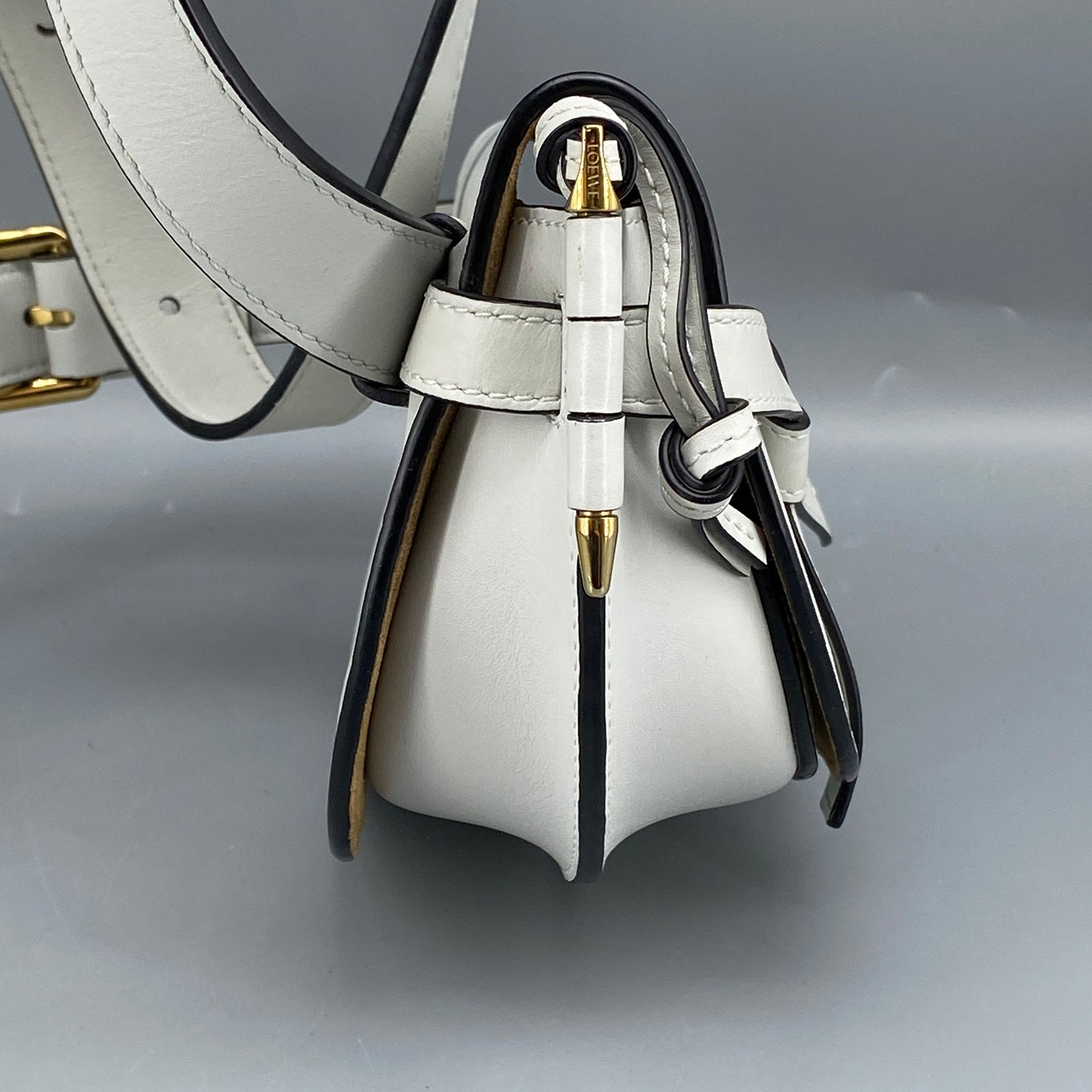 Loewe Gate Mini White Smooth Calfskin Belt Bag