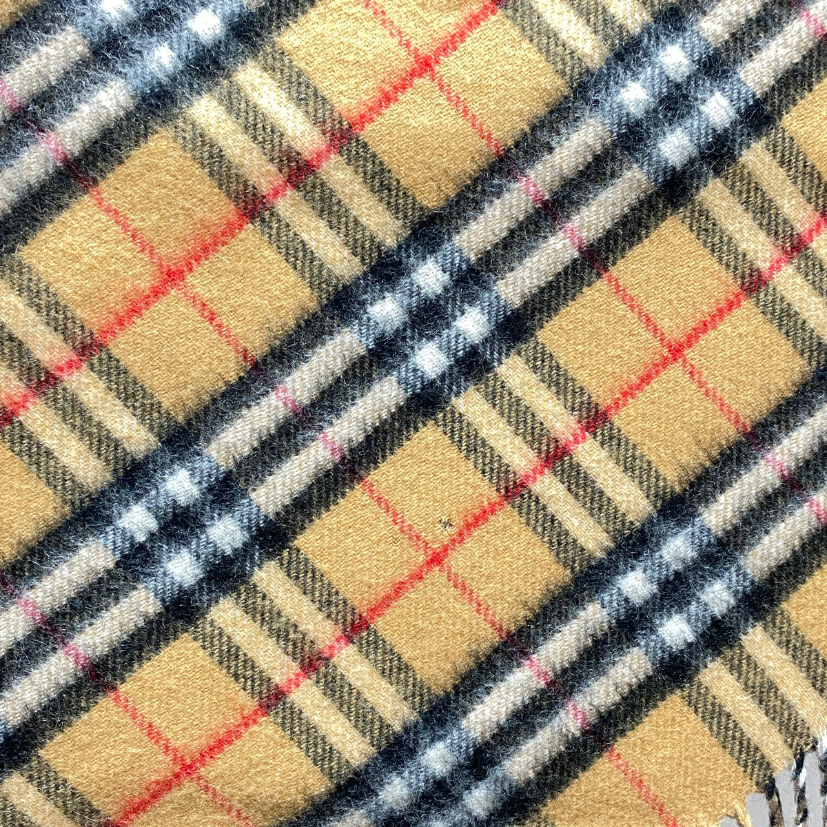 Burberry Beige Check Wool Triangle Scarf
