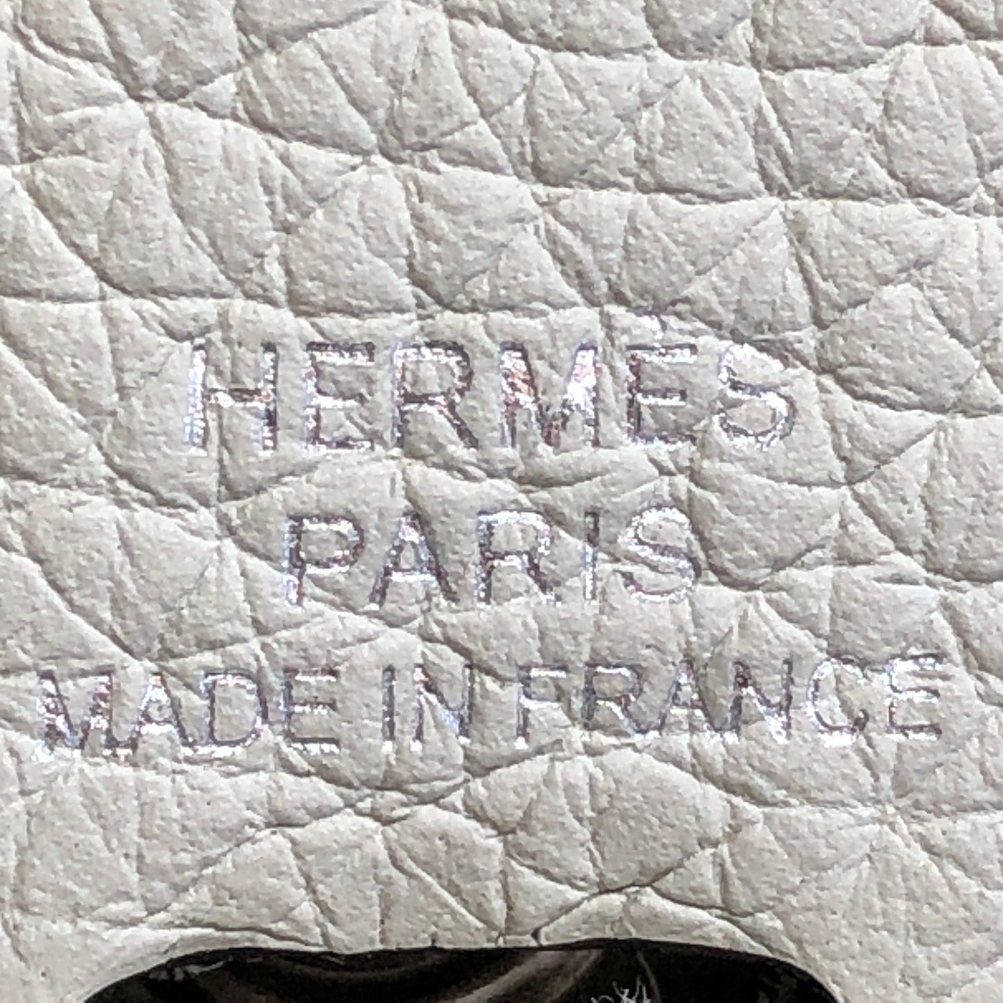 Hermes Mini Evelyne 2024 TPM Light Grey-White tong with Subtle Green Undertone