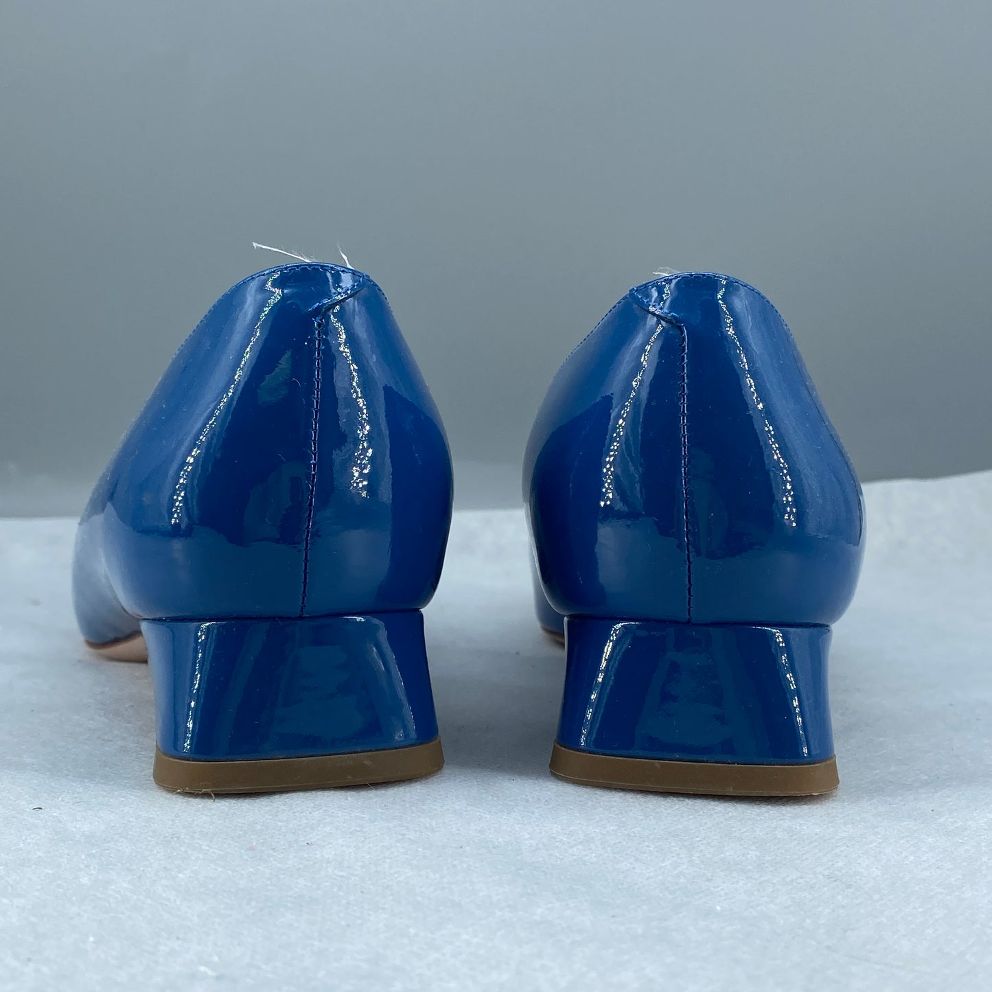 Roger Vivier Metal Buckle Patent Low Heel Shoes Size 40 Royal Blue