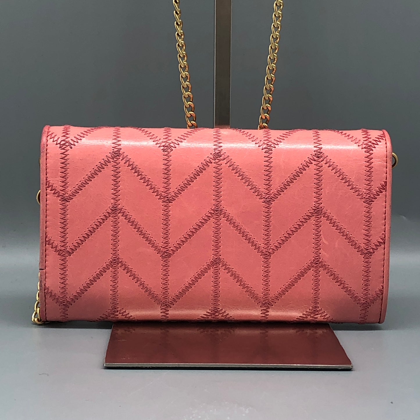 Miu Miu Pink Quilted Leather Chain Wallet / Crossbody Bag