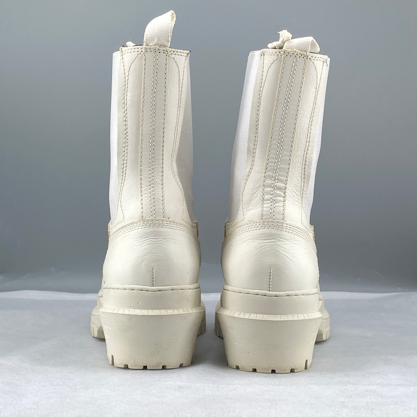 Acne Studios Women’s White Leather Platform Ankle Boots Shoes