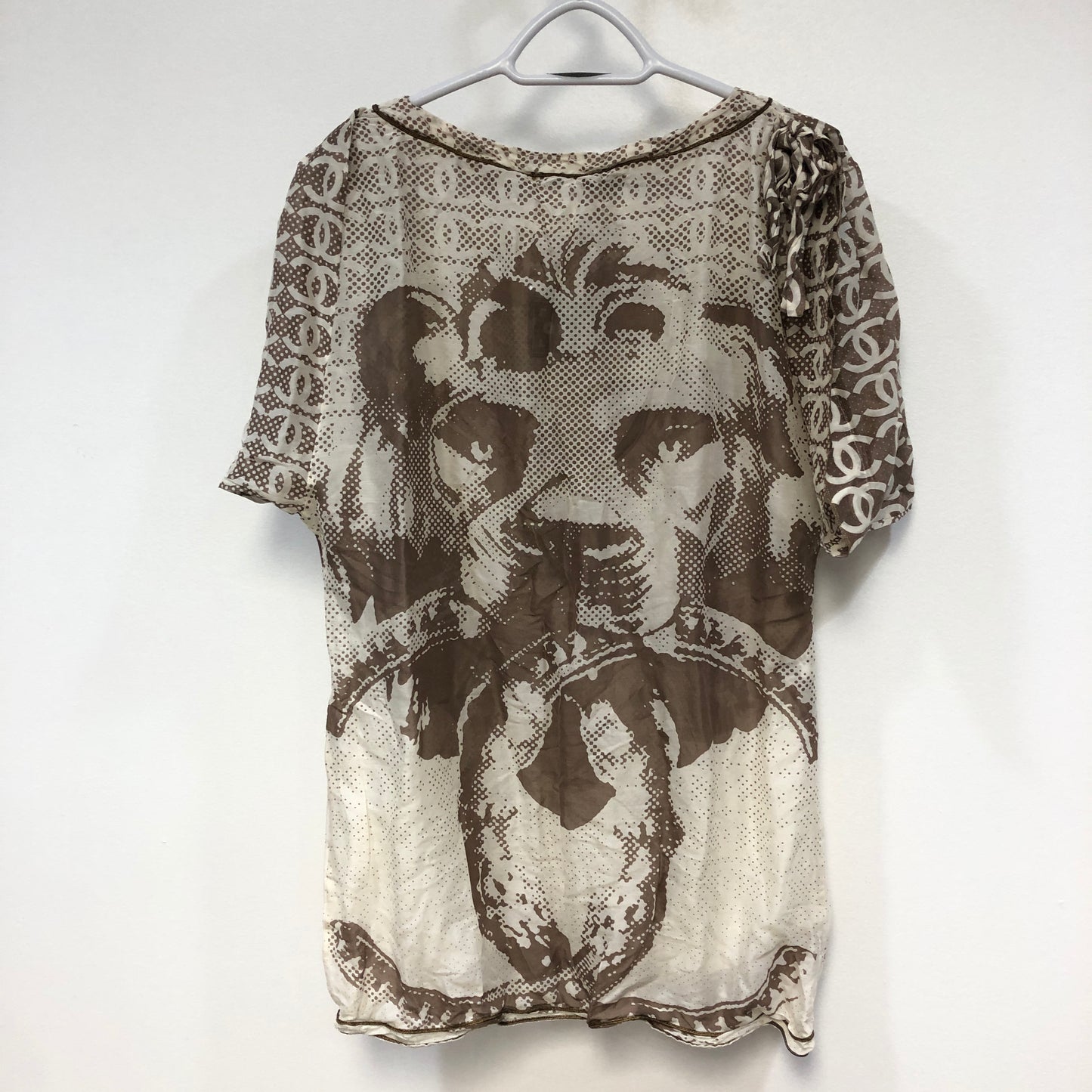 Chanel Cream/Brown Lion Print Top Size 42