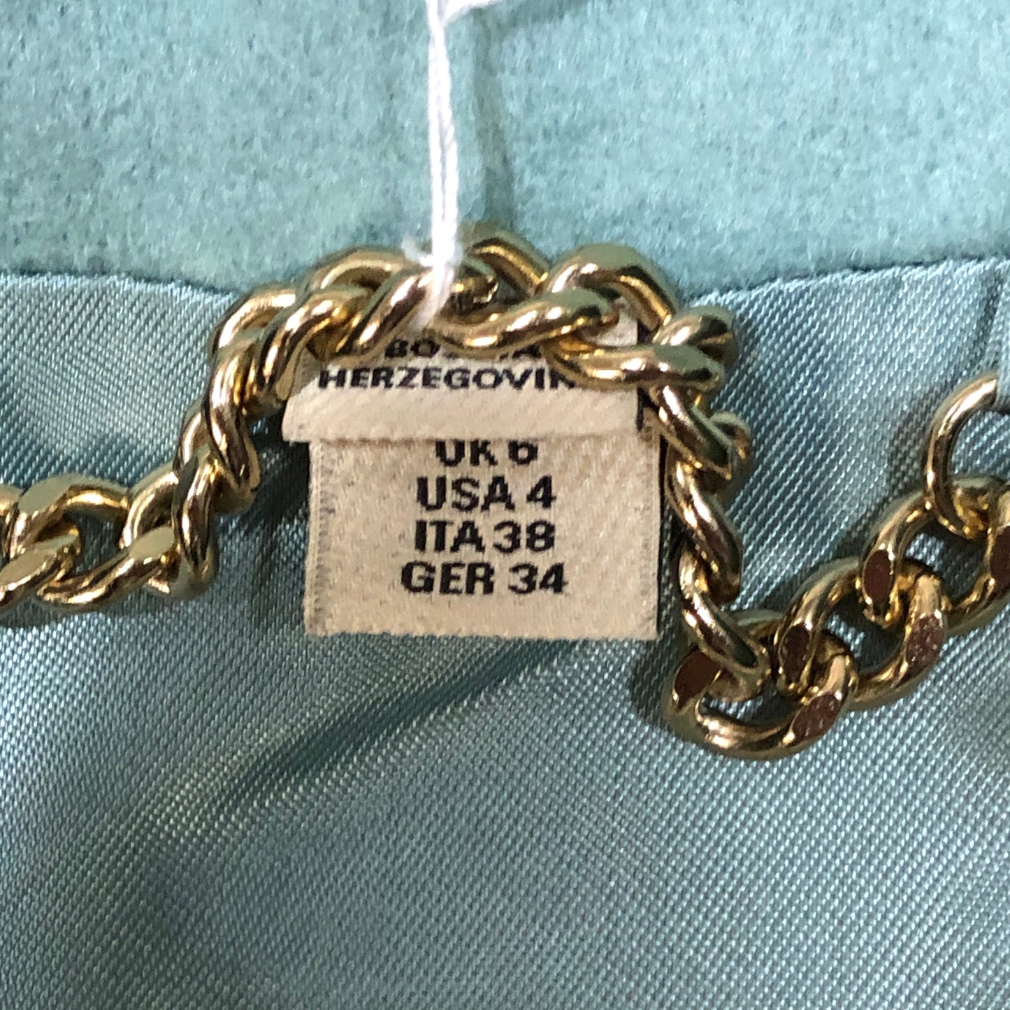 Burberry The Sandringham Tiffany Blue Cotton Trench Coat Size UK 6