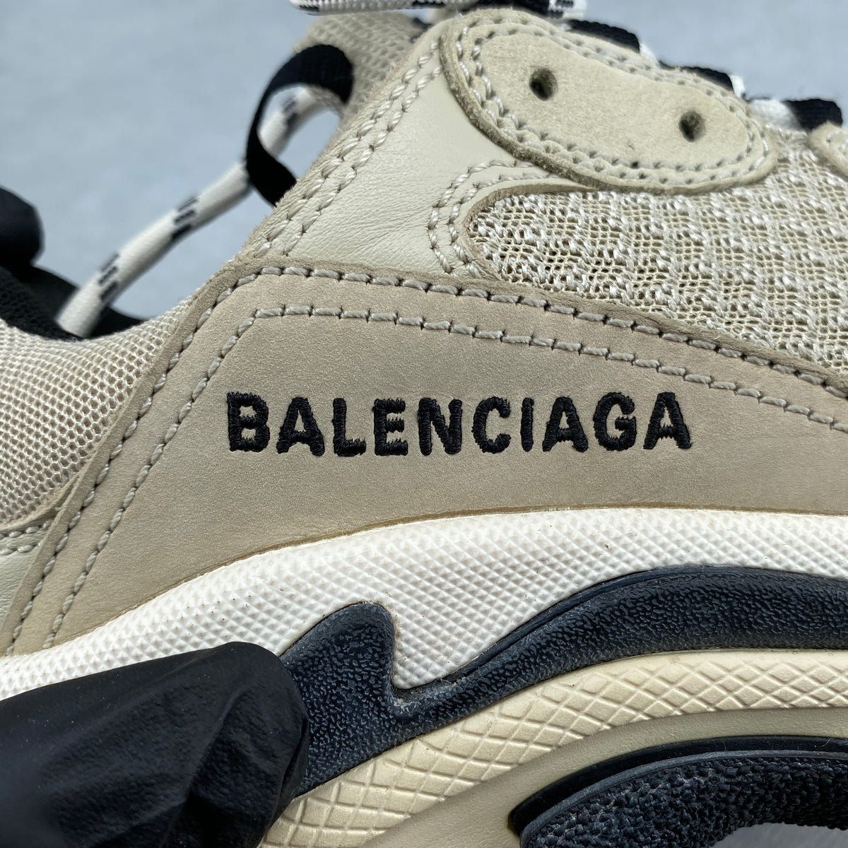 Balenciaga Triple S Beige Women's Chunky Sneakers shoes Size 35