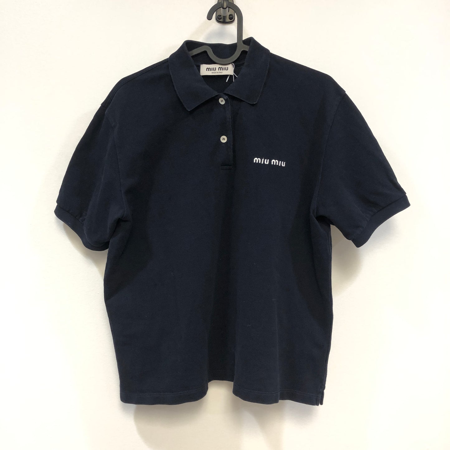 Miu Miu Dark Blue Short Sleeve Polo Shirt