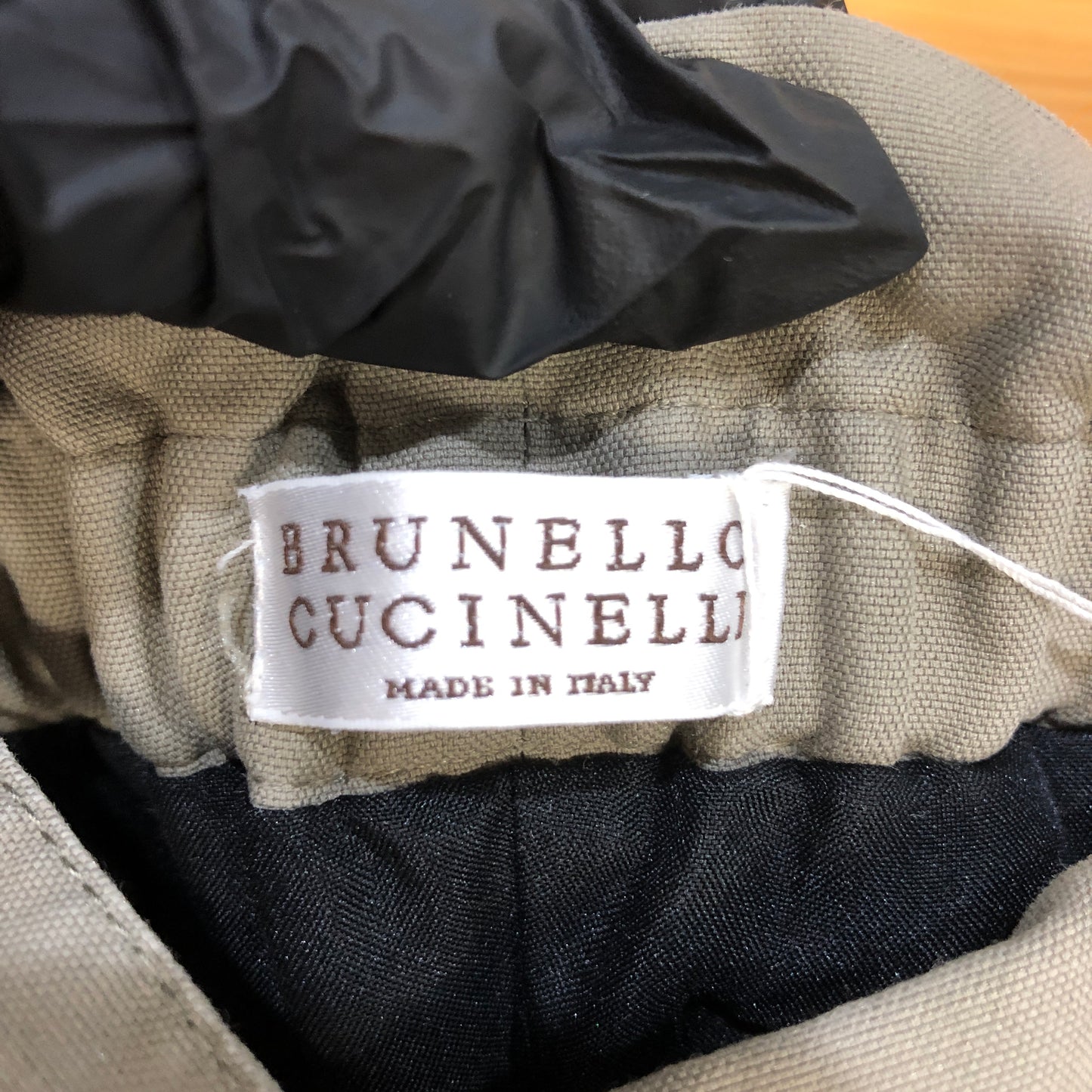 Brunello Cucinelli Army Green Drawstring Casual Trousers