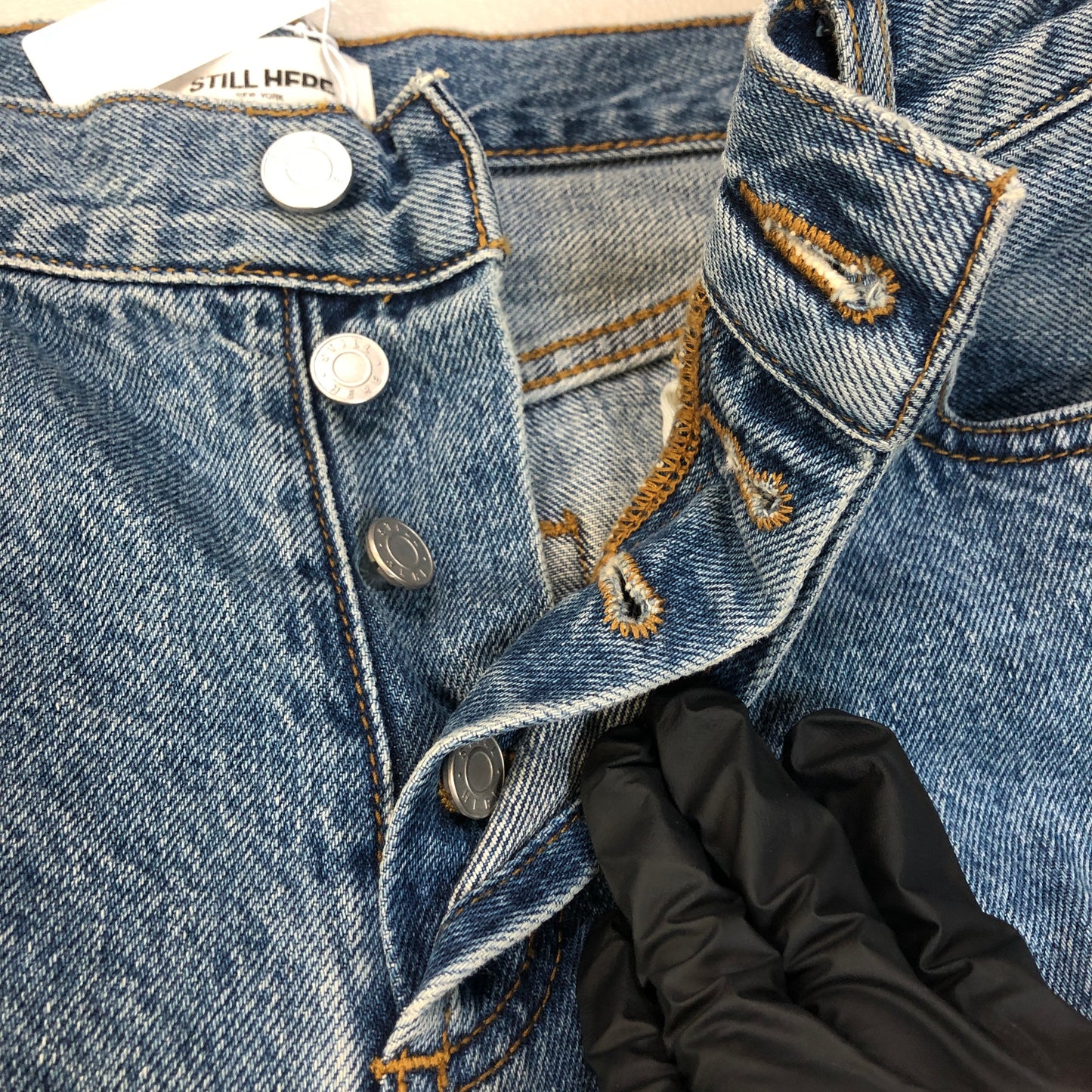 Still Here High-Waisted Straight Leg Jeans 26 Blue Denim