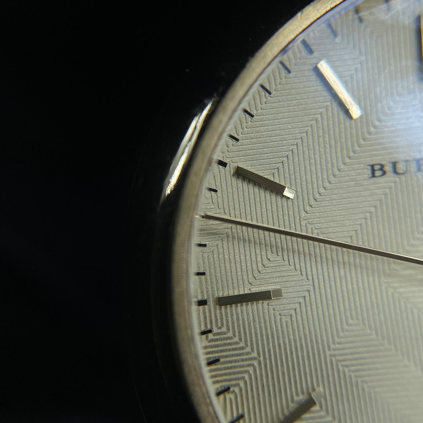 Burberry Gold Case Quartz Watch Dark Red Leather Strap