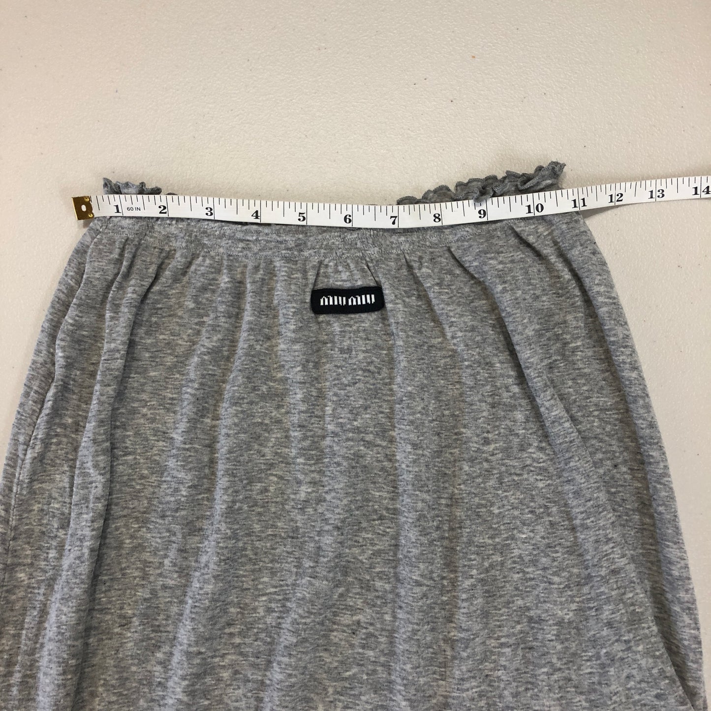Miu Miu Grey Cotton Camisole & Midi Skirt Set Size XS