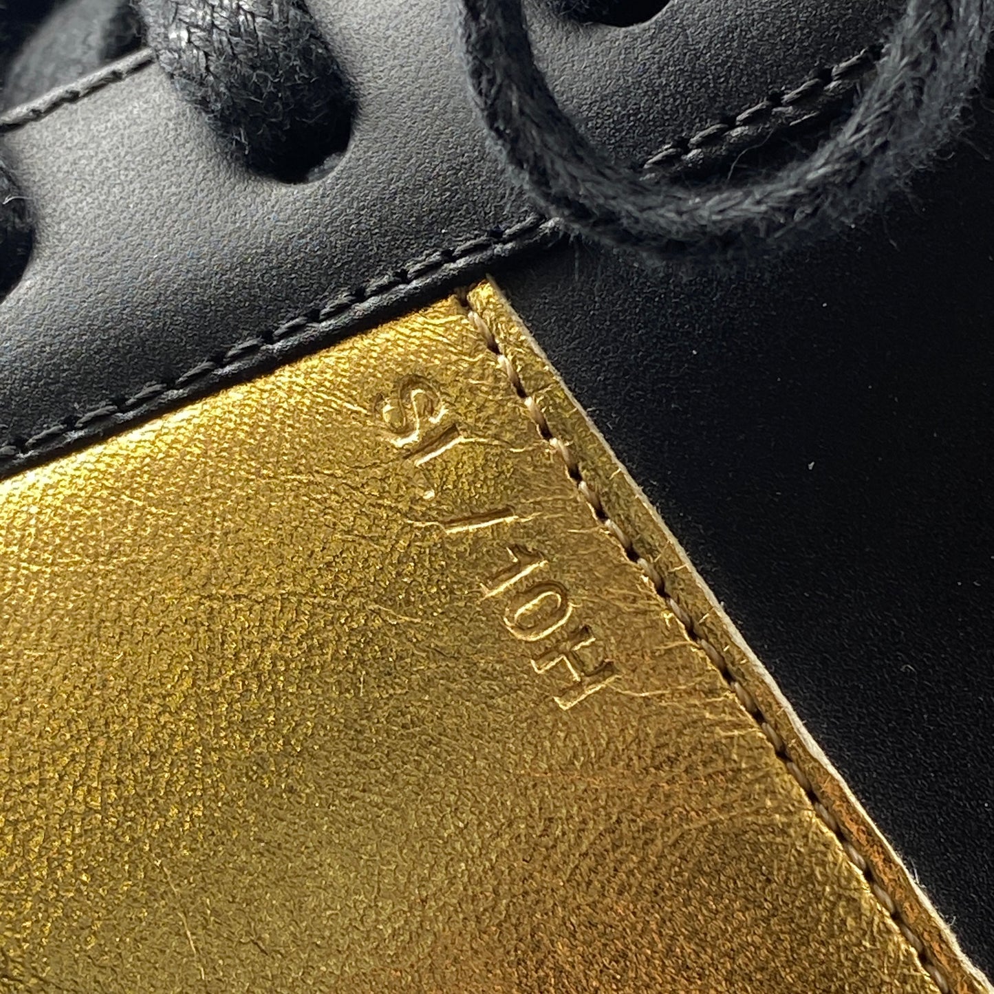 Saint Laurent Men’s Black Gold‑Tone Leather High‑Top Sneakers Shoes