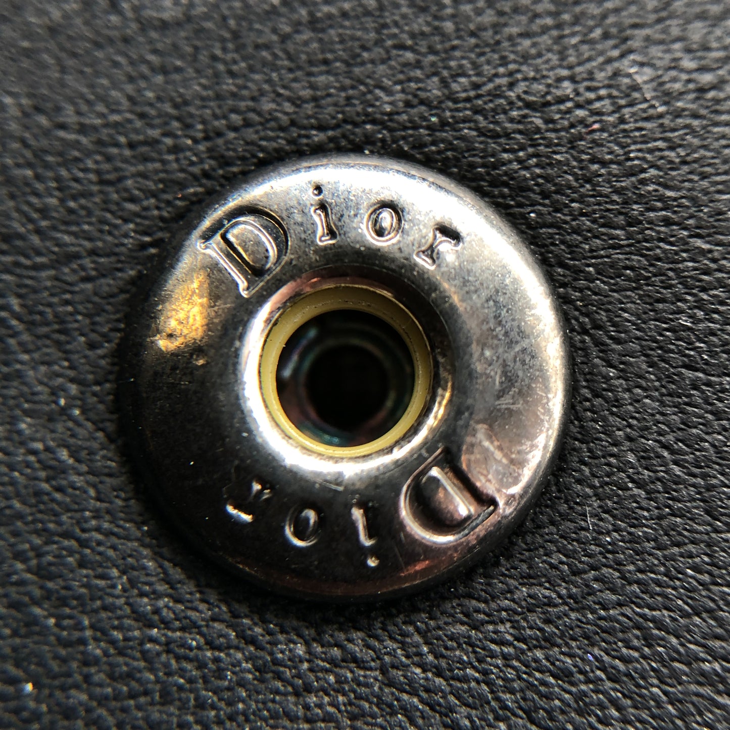 Christian Dior Black Leather Compact Wallet